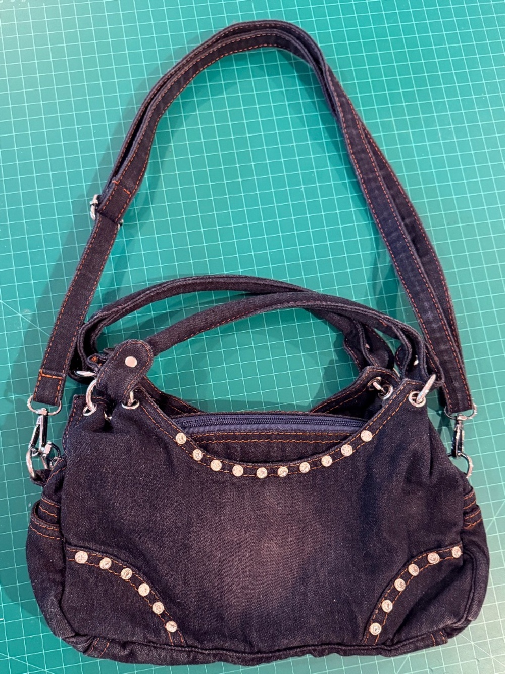 Denim Purse with Rhinestones